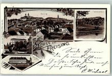 85354 W8050 Freising , Oberbay Lithographie Weihenstephan Knabenseminar Klerikal-Seminar