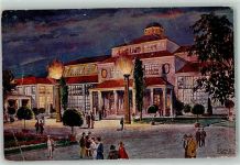W8000 München Deutsche Ausstellung Das Gas 1914 sign Richard Wagner Künstlerkarte Privatganzsache Gebrauchsspuren