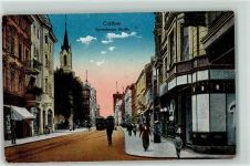 03042 O7500 Cottbus 1917 - Spremberger Straße Kirche Straßenbahn Geschäfte