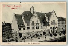 63450 W6450 Hanau 1915 - Reserve-Lazarett Halle der Turngemeinde Stempel Reserve-Lazarett