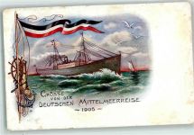 Grüsse von der Mittelmeereise 1905 Dampfer Etoile AK Dampfer 1900 Gebrauchsspuren