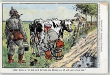 WK I Vadding in Frankreich Nr. 9 Kriegsnot Kuh melken AK Zille, H.