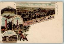 16259 O1310 Bad Freienwalde Lithographie Baa-See Bismarckturm Kurhaus Kriegerdenkmal
