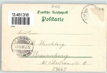 23669 W2408 Niendorf , Ostsee 1898 Lithographie Strand Strandstraße Raddampfer Segelboot Fahne Schwarz-Weiß-Rot Vögel Blumen Gruss