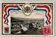 Diekirch 1916 Lithographie Briefmarke Bildseite Wappen
