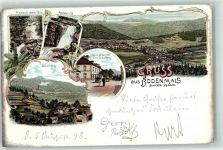 94249 W8373 Bodenmais 1898 Lithographie Rissloch Wasserfall Silberberg Gasthaus Zur Post