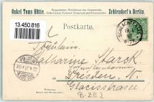 10115 W1000 Zehlendorf 1897 Lithographie Gruss aus Onkel Tom´s Hütte Riemeister See Grunewald Ruderboot Gasthaus Pavillon
