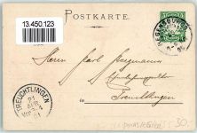 W8500 Nürnberg Flügelrad Eisenbahn Engel Wappen Privatganzsache 1901 Lithographie