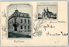 74731 W6968 Walldürn 1899 - Posthaus Wallfahrtskirche Blumen Gruss