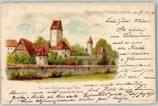 W8804 Dinkelsbühl vor dem Rothenburger Tor sign Privatganzsache 1898 Lithographie / Künstlerkarte