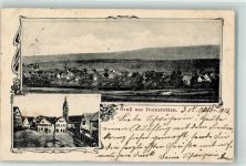72280 W7295 Dornstetten , Württ 1906 - Marktplatz Brunnen Kirche Bahnpoststempel