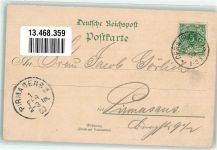 07545 O6500 Gera 1900 Lithographie Kaiser Wilhelm-Denkmal Johanniskirche Bahnhof