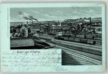 08412 O9620 Werdau , Sachs Lithographie Bahnhof Eisenbahn