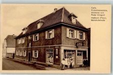 67454 W6733 Haßloch , Pfalz - Cafe Frühstücksstube Bäckerei Peter Klingert Bahnhofstraße Emailleschild