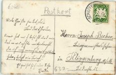 63739 W8750 Aschaffenburg Lithographie Monumentalbrunnen Luitpoldstraße Wappen sign