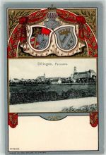 89407 W8880 Dillingen a d Donau Prägedruck Schoß Dillingen Wappen