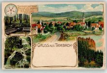 99897 O5809 Tambach-Dietharz , Thüringer Wald Prägedruck Spitter Fall Lutherbrunnen Falkenstein
