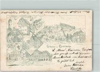 71229 W7250 Leonberg , Württ 1906 - Engelbergturm Turnhalle Landhaus Schloss Solitude Keppler-Haus K. Postamt