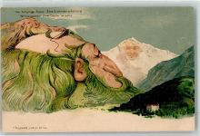 Interlaken F. Killinger Nr. 104 Die Schynige Platte AK Berggesicht 1898 Lithographie / Künstlerkarte