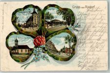 10115 W1000 Rixdorf 1909 Gebrauchsspuren Blatt Kaiser Friedrichstraße Richard-Straße Böhmische Kirche Hermannstraße Lithographie