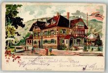 89134 W7906 Herrlingen , Württ 1902 Lithographie / Künstlerkarte Gasthaus goldenes Kreuz