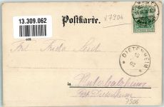 89134 W7906 Herrlingen , Württ 1902 Lithographie / Künstlerkarte Gasthaus goldenes Kreuz