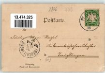 91792 W8836 Ellingen , Bay 1898 Gebrauchsspuren Rathaus Schloss Kirche Turm Mauer Reben Lithographie