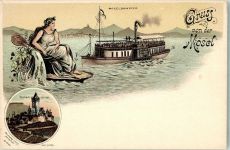 56812 W5590 Cochem Lithographie Mosel Moseldampfer Moselgöttin Sirona Schloss Cochem