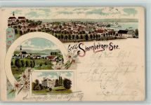 82319 W8130 Starnberg 1904 Lithographie Gruss aus - AK Stempelspuren AK