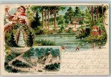 55116 W6500 Mainz a Rhein 1899 Lithographie Wasserfall König Königsborn