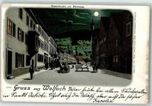77709 W7620 Wolfach 1899 Mondschein Marktplatz Rathaus