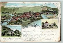 Wartha Bardo Gebrauchsspuren Brücke Marienkapelle Lithographie