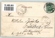 28195 W2800 Hemelingen 1902 Gebrauchsspuren Windmühle Fabrikgelände Lithographie