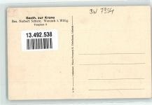 88410 W7954 Bad Wurzach - Gasthaus zur Krone Speisesaal Litfaßsäule