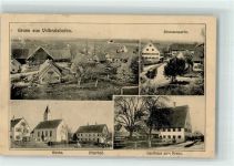 87700 W8940 Volkratshofen 1911 - Kirche Pfarrhof Gasthaus zum Kreuz # kleines Loch