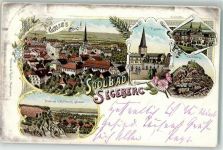 23795 W2360 Bad Segeberg 1899 Lithographie Kirche Kurhotel Kalkberg Bahnpost Hagenow- Zug 309