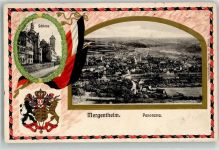 97980 W6990 Bad Mergentheim 1910 Gebrauchsspuren Prägedruck Wappen Schloß Passepartout