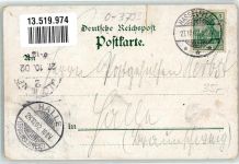 38899 O3723 Hasselfelde 1902 Gebrauchsspuren Hotel Deutscher Kaiser Breite Straße Marktplatz Rabenstein Lithographie