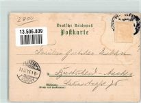 28195 W2800 Hemelingen 1898 Lithographie Windmühle Aktien-Brauerei Schule Bahnhof Kaiser Wilhelm I.-Denkmal Bahnpoststempel