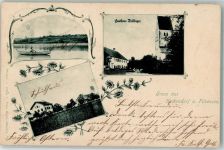 82229 W8031 Hechendorf a Pilsensee 1901 Foto AK Pilsensee Ruderboot Gasthaus Dellinger