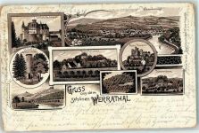 37213 W3430 Witzenhausen 1905 Gebrauchsspuren Schloss Berlepsch Billstein Burg Amstein Hanstein u. Ludwigstein Johanisberg Ruine Hanstein Lithographie