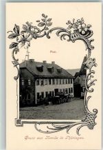 07407 O6821 Remda Passepartout Postgebäude Postkutsche