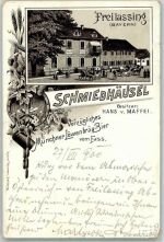 83395 W8228 Freilassing 1900 Lithographie Gasthaus Schmiedhäusel Hans v. Maffei