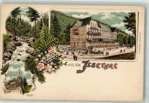 38871 O3705 Ilsenburg Lithographie Ilsefälle Hotel Pension Zum Ilsestein Gipfelkreuz