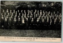 47608 W4170 Geldern 1907 Foto AK 60 jährige Jubelfeier d. Männergesang-Vereins 1907 Gruppenaufnahme Mitglieder