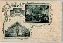 01454 O8142 Radeberg 1901 Foto AK Hotel Kaiserhof Konzert- und Ballsaal