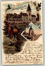 32457 W4952 Porta Westfalica 1898 - Gasthaus Wittekindsburg Hirsch Kaiser Wilhelm-Denkmal