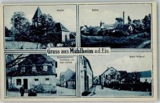67283 W6719 Mühlheim a d Eis - Kirche Mühle Kolonialwaren Keidel Haus Wittner