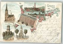 58452 W5810 Witten 1899 Lithographie Ev. Gedächtnis-Kirche Helenen-Turm Schwimm-Anstalt