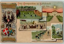 Corsi Complementari 1899 Scuola Centrale di Tiro di Fanteria Wappen Militär Italien Lithographie